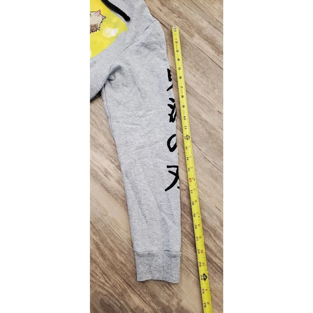Demon Slayer Drawstring Hoodie Gray Trio Line Sz Small Japamese Anime Manga